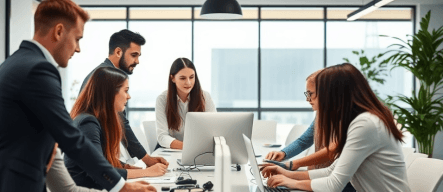 Team working on a project